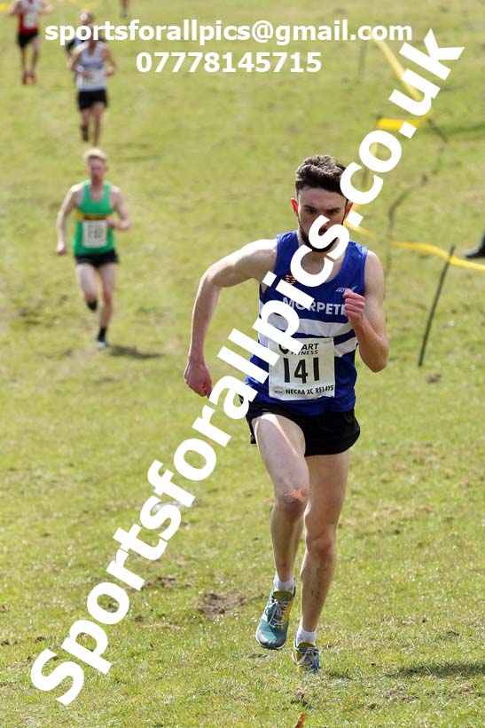 Masters men 2021 NECAA Cross Country Relays, Thornley Farm, Peterlee, Saturday, April 10th. Photo: David T. Hewitson/Sports for All Pics
